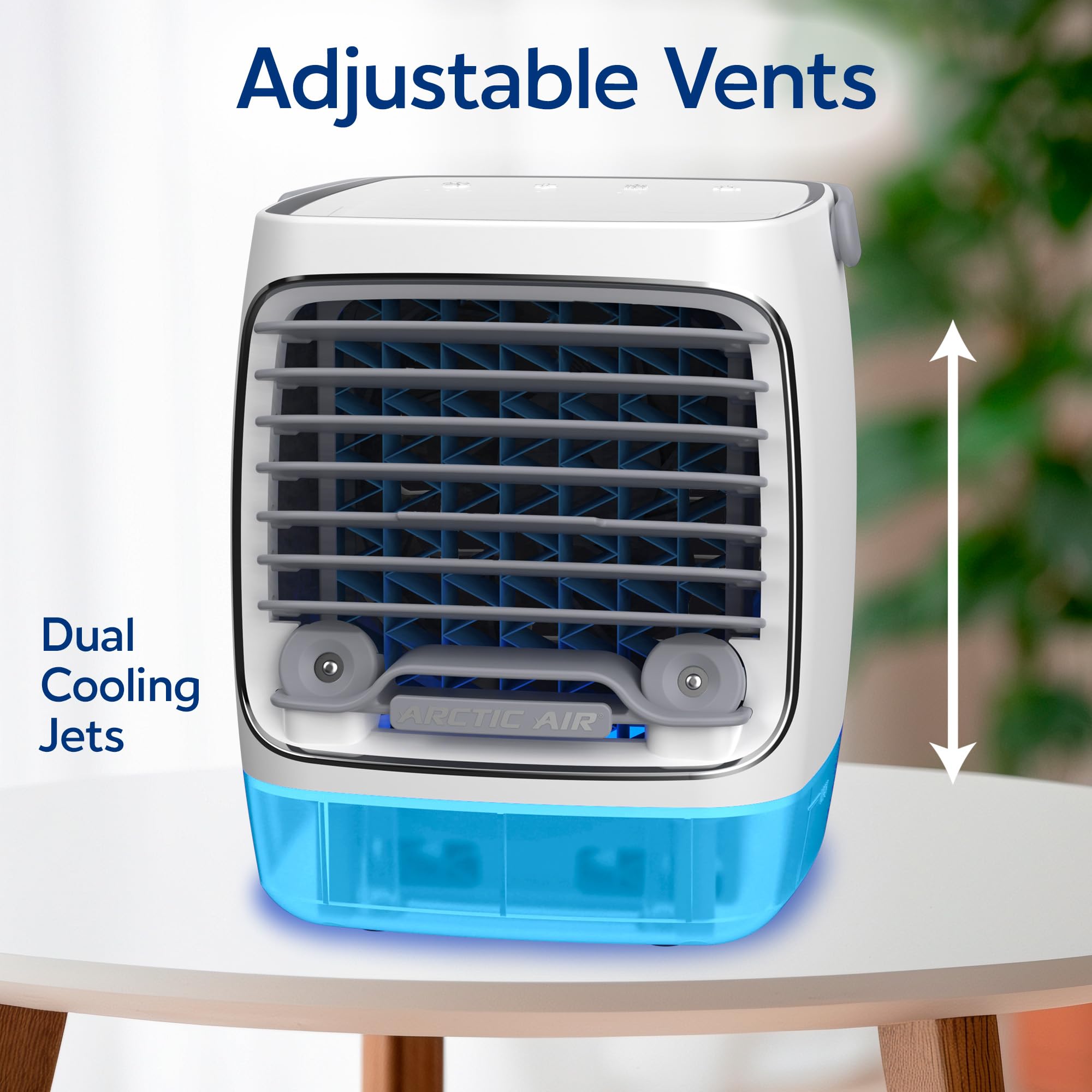 Ontel Arctic Air Turbo Chill Evaporative Cooler with HydroChill Technology, 4-Speed Portable Air Cooler Fan, Up To 8 Hr Per Fill, 7-Color LED, Simple & Whisper Quiet Operation, for Home or Office Use