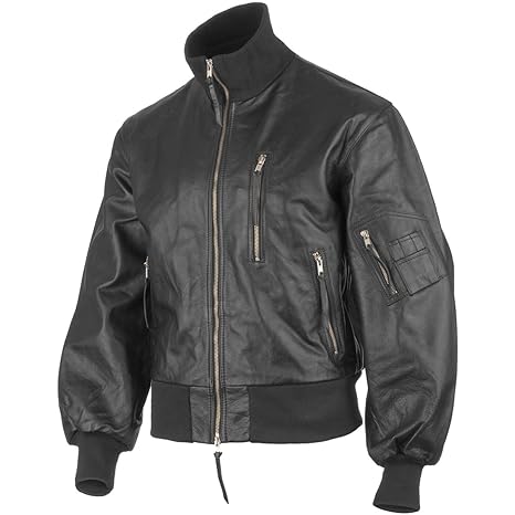 Mil-Tec Bundeswehr Fluglederjacke Schwarz