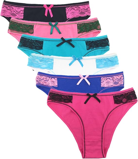 Colorful Star Pack of 6 Women's Cotton Briefs Underwear (S) at Amazon