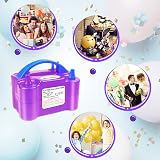 FLSEPAMB Electric Balloon Pump Dual Nozzle 2 Modes Portable Purple Accessories view 2
