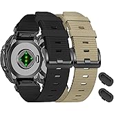 Nylon 26mm Watch Bands Compatible with Garmin Tactix 8 7/Fenix 8 Pro AMOLED-51mm/Fenix 7X/7X pro/6X/6X pro/5X/5X Plus/3 HR,Quickfit Sports Strap for Quatix 8/epix Pro/Descent 3i 51mm/Mk2i/Enduro 3 2