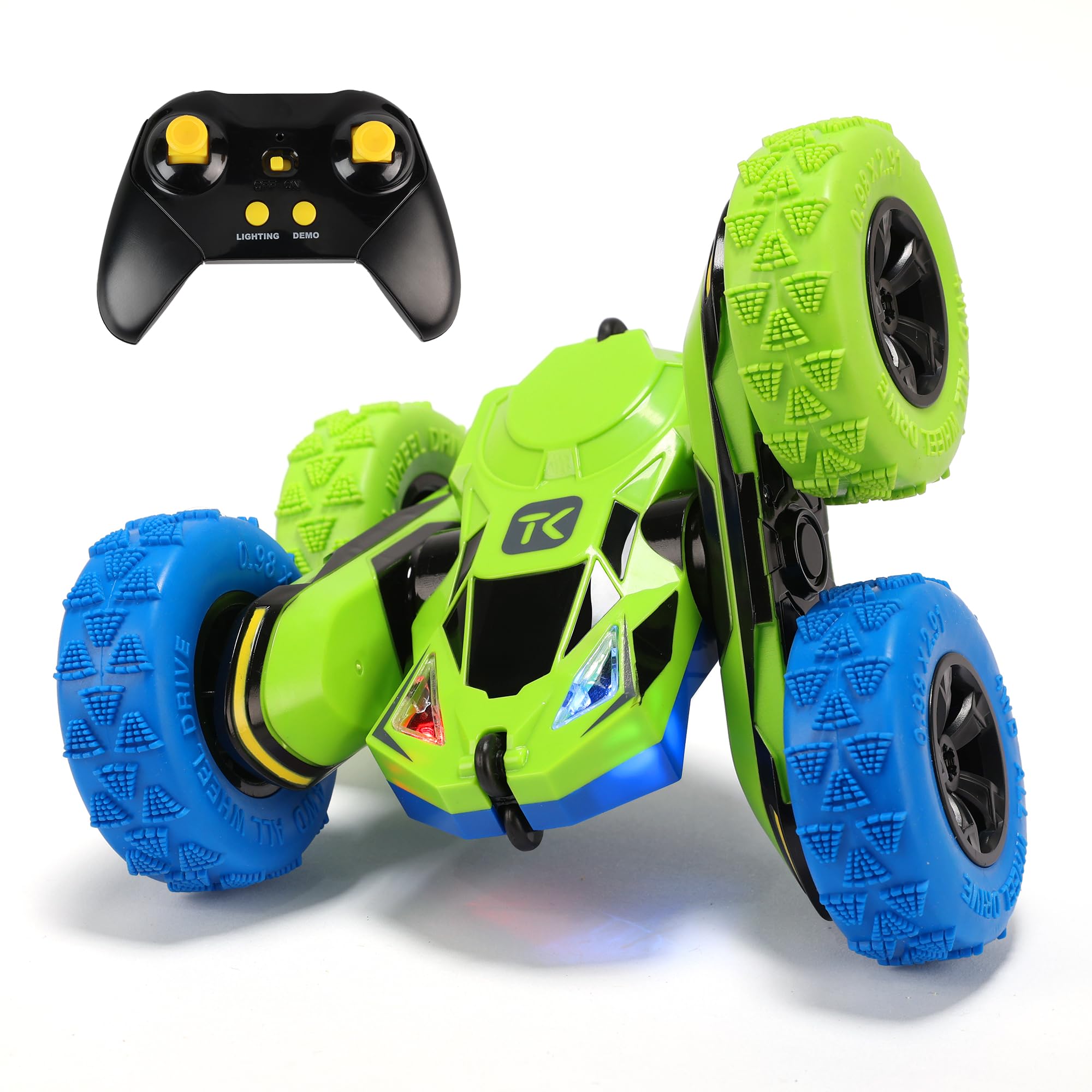 Photo 1 of Threeking RC Stunt Car Remote Control Cars with Lights Double-Sided Driving Indoor Outdoor Toys Gifts Presents for 6 7 8 9 10 11 12 Year Old Kids Boys Girls