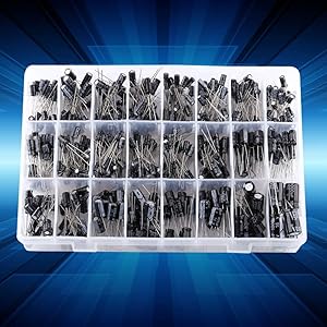 Wifehelper【500点&24種類セット】電解コンデンサキット 電子部品バッグ 0.1uF~1000uF 電解コンデンサ アルミ品揃えキット 電解コンデンサ DIYの高級オーディオコンデンサ 回路部品
