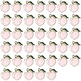 yueton 40PCS Enamel Alloy Charms: Dainty Pink Peach Pendants for Jewelry Making