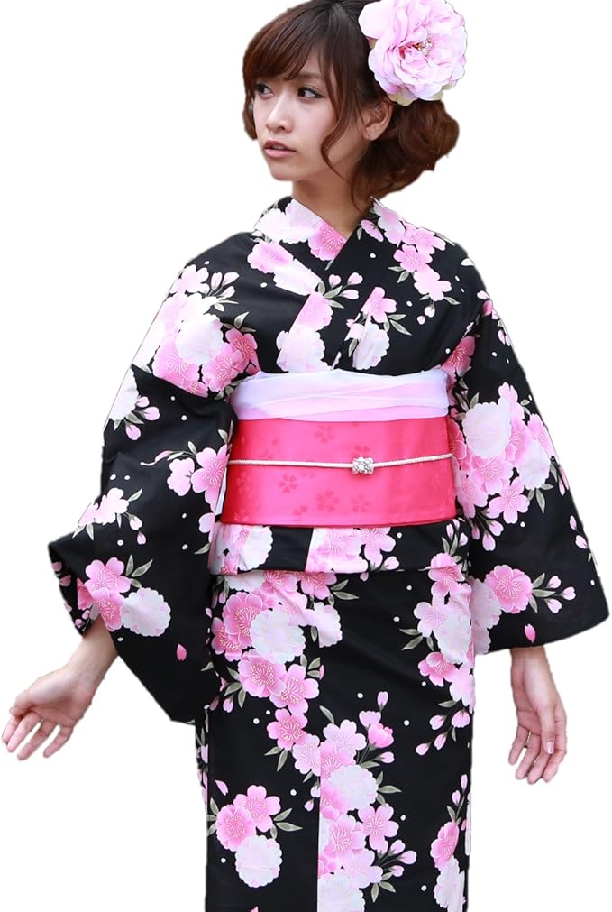 Amazon 浴衣 女 セット 黒地に桜と花びら なでしこ ときめき恋浴衣3点セット 浴衣 通販 Amazon 浴衣 女 セット 黒地に桜と花びら なでしこ ときめき恋浴衣3点セット 浴衣 通販