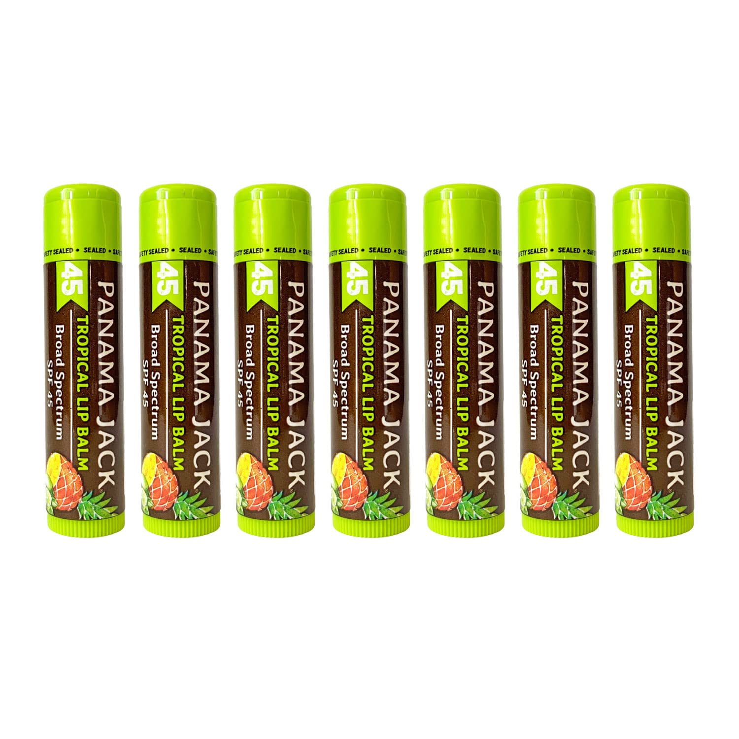 Panama Jack Sunscreen Lip Balm - SPF 45, Broad Spectrum UVA-UVB Sunscreen Protection, Prevents & Soothes Dry, Chapped Lips, Tropical, 7-pack Image