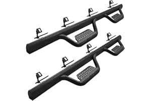 SMANOW Drop Down Style Running Boards Compatible with 2020-2023 Jeep Gladiator Jt 4 Door,Dual-Stage Textured Black Powder Nerf Bars 3 Inch Special-Shaped Tube Side Step Hoop Bars