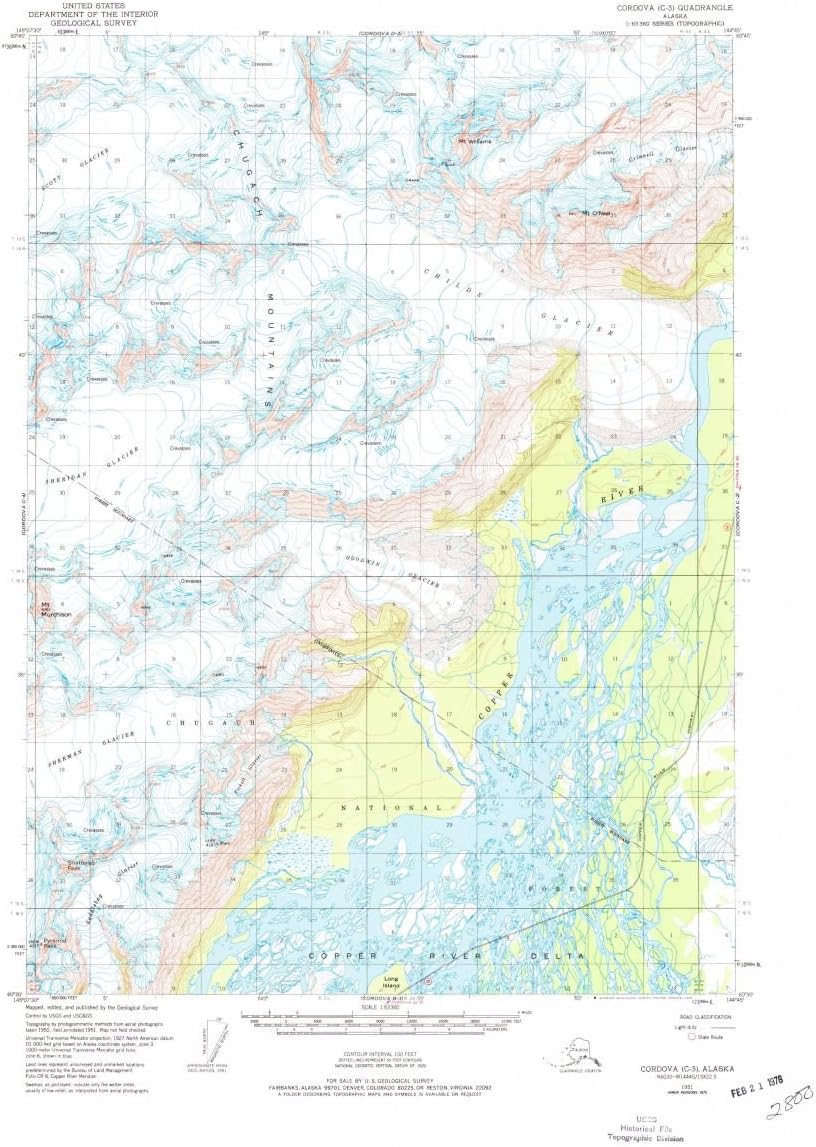 Amazon.com: Cordova C-3, Alaska 1951 Map - 18 inches X 24 inches