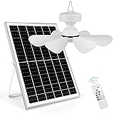 Solar Rechargeable Ceiling Fan with Light, 25W