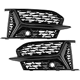INFINAUTO Fog Light Grill Front Lower Bumper Fog Light Cover Inserts No.4K0807151A/4K0807152A for Audi A6 2019-2023 Black ABS 1 Pair Front Left Front Right Car