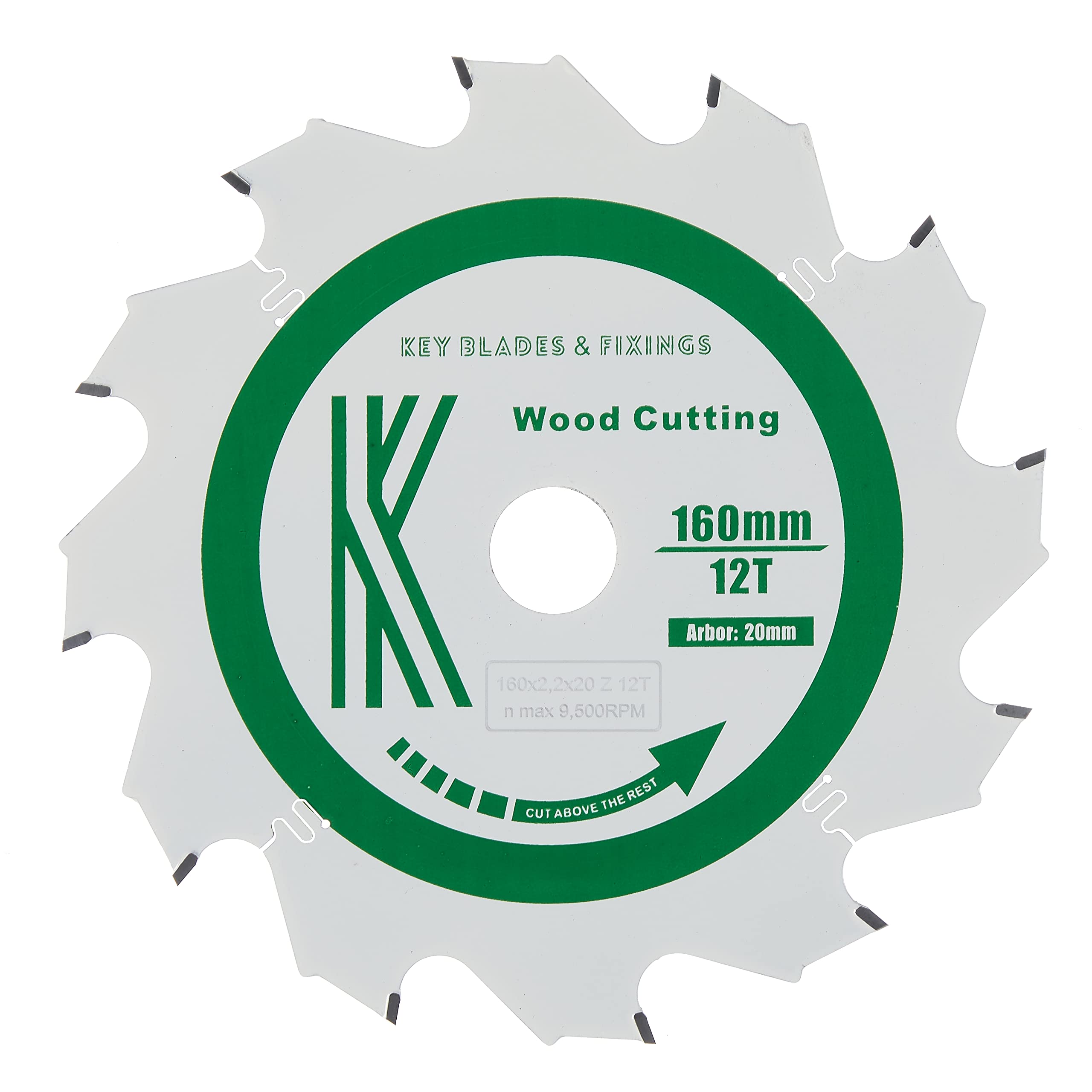 2201 - Key Blades and Fixings 160mm x 2.2 x 12T Cougar RIP Blade fits TS55 TSC55 Panther Blad Teflon Coated Professional Quality Saw Blade Best for Quality and Pricee