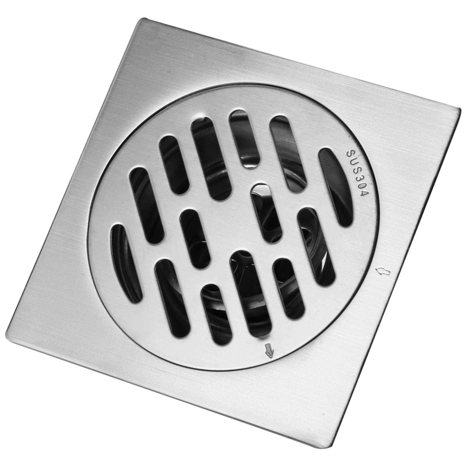 Candeon Floor Drain - Thick Stainless Steel Square Anti‑Odor Bathroom Floor Drain Cover Waste Gate Shower Drainer(2)