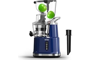 SiFENE Cold Press Juicer Machines, Big Mouth 83mm Opening Whole Slow Masticating Juicer, Easy-Clean Juice Extractor Maker For Full-Bodied Fruit & Veg Juice, High Yield, Non-BPA, Blue