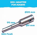 BLUMKRAFT SDS PLUS Auger Adapter for Post Holes & Fencing Drills 20mm Mount view 5