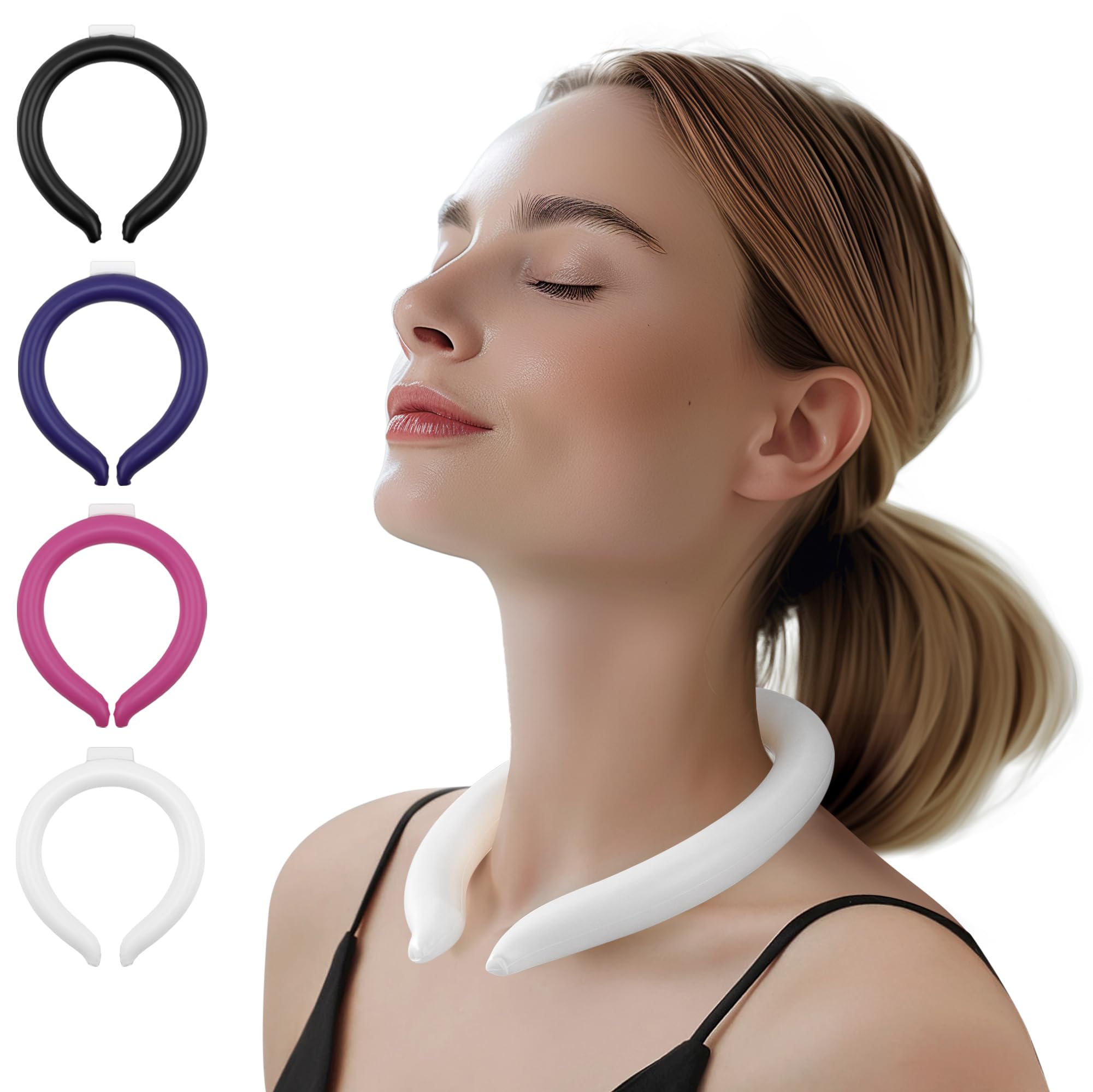 Photo 1 of Magic Gel Neck Ring Coolers - Wearable Neck Cooling Ice Pack - Reusable Cool Body Cooler Tube - Cold Gel Wrap Ice Packs for Necks - Perfect for Athletes or Outdoor Workers - White