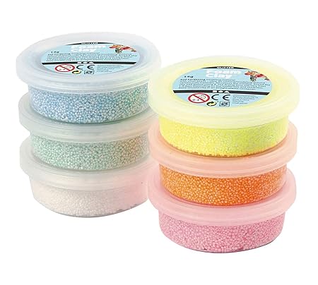 Foam Clay 78812 - Modelliermasse Glitter Sortiment, 6 x 14 g Dose