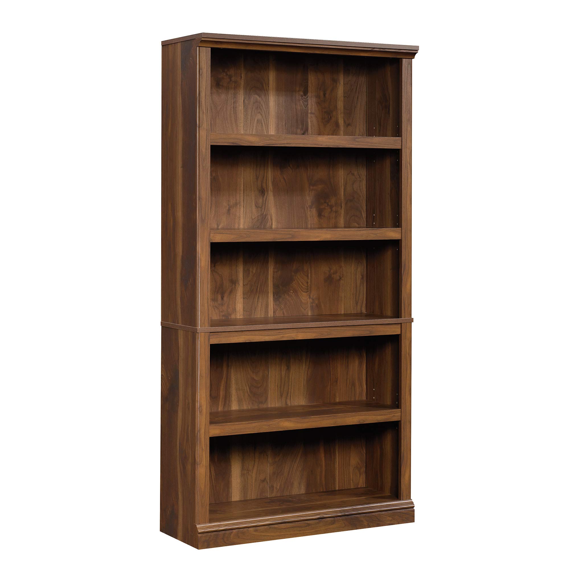 Photo 1 of ***MINOR DAMAGE, PEELING***Sauder 5 Tier Book Shelf Wooden Bookcase Multipurpose Bookshelf for Home Office, Living Room, in Grand Walnut