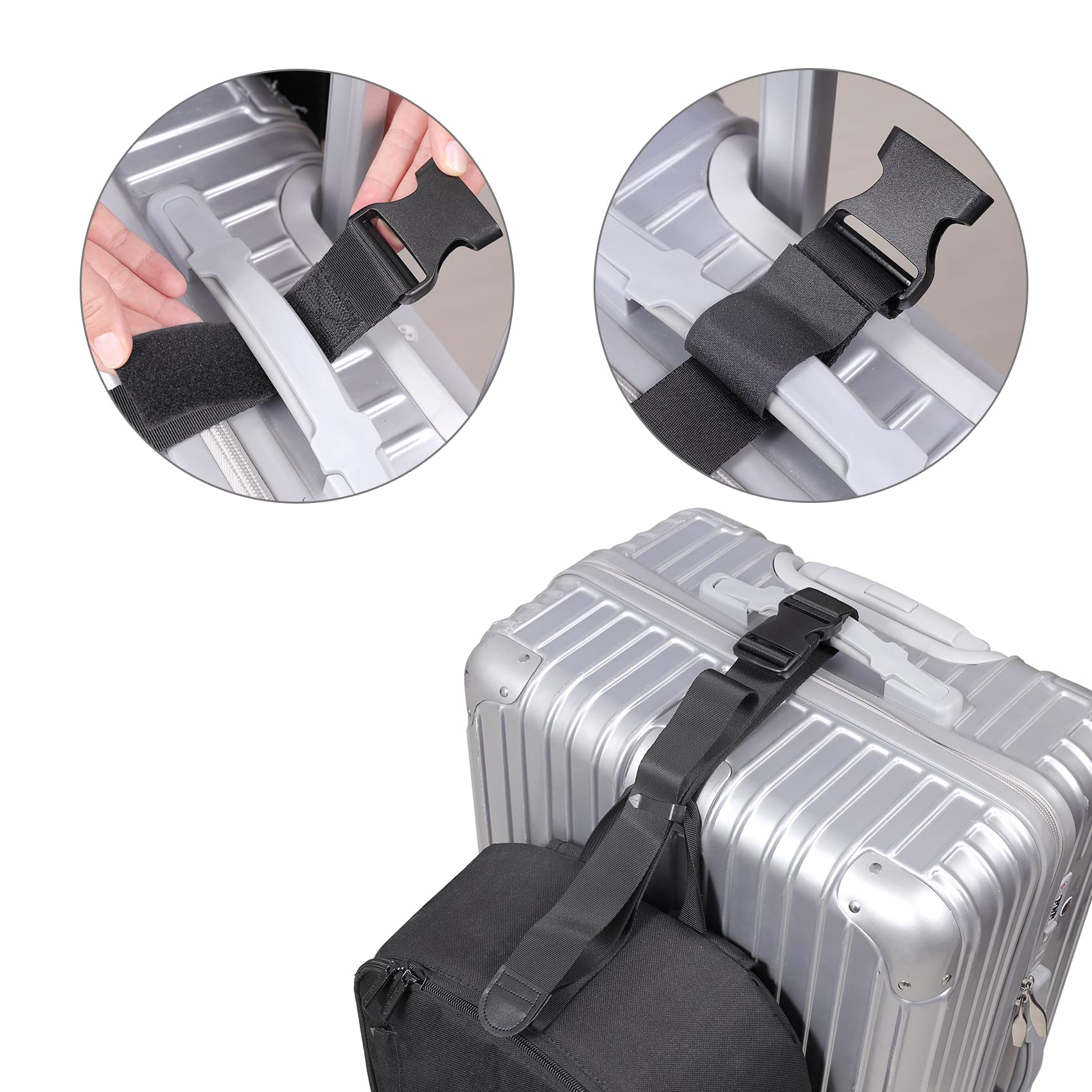 Vigorport Luggage Connector Straps, Add a Bag Suitcase Strap Belt, Luggage Clip Link, Multi Adjustable 1.5