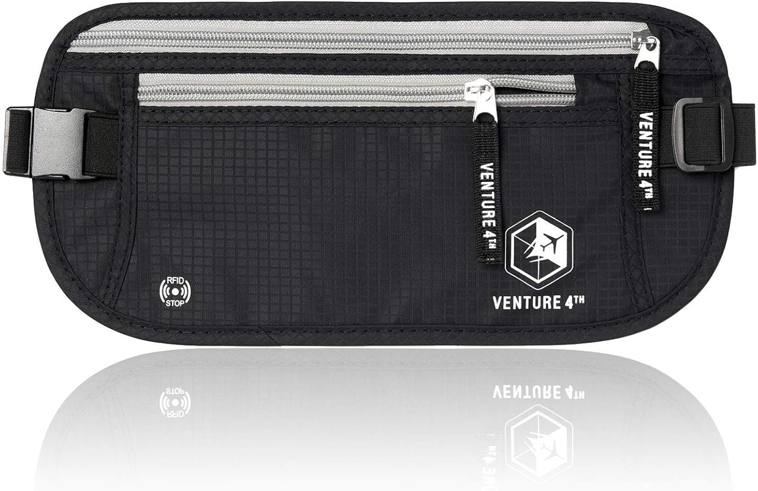  | Slim Minimalist Design Money Belt, RFID Blocking for Men & Women - Ideal for Keeping Your Cash, Credit Card, Passport, Phone Safe When Traveling (Black) | Travel Wallets