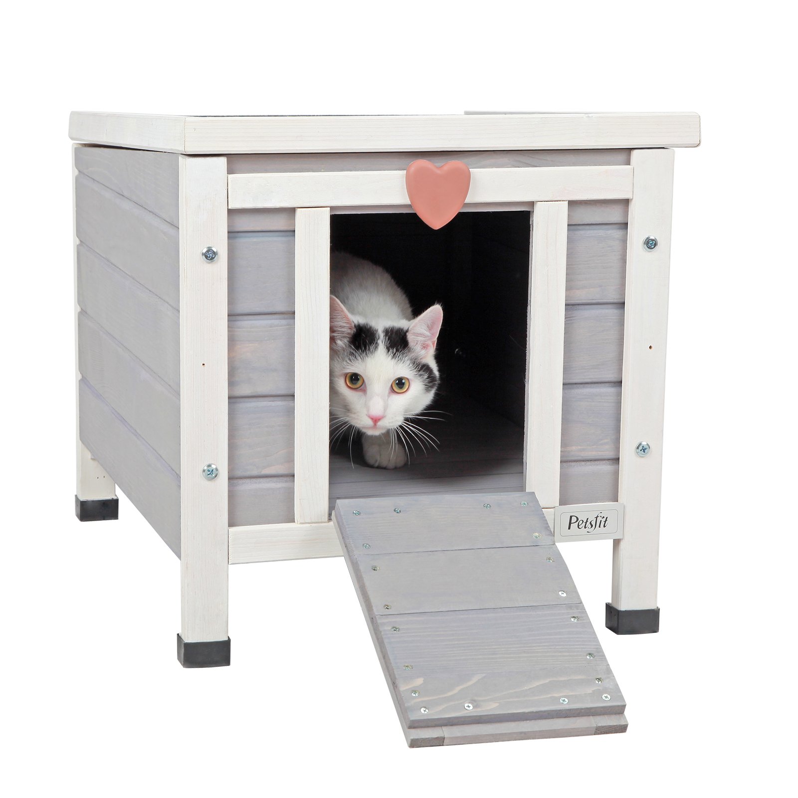 Petsfit Outdoor/Indoor Cat House,Ideal Cat Condo,Weatherproof Cat