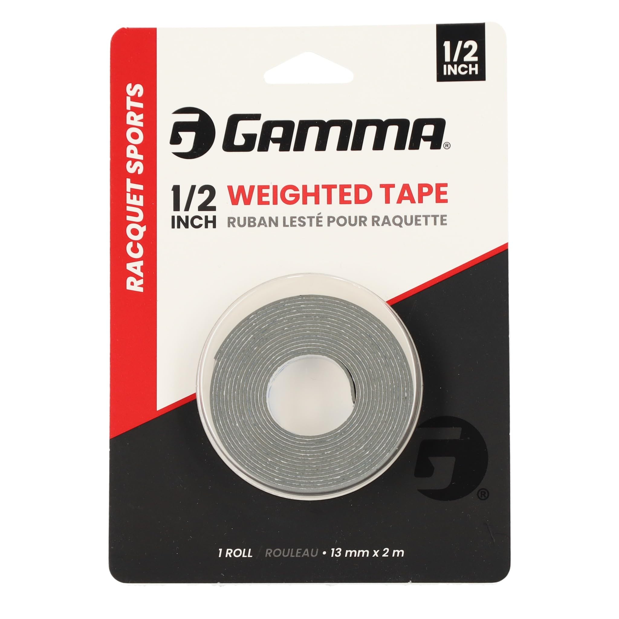Photo 1 of GAMMA Weighted Tape – Adjustable Paddle & Racquet Weight for Enhanced Control, Power & Speed – Customizable Tape for Pickleball, Tennis, Padel - Gray, 1/2" Roll