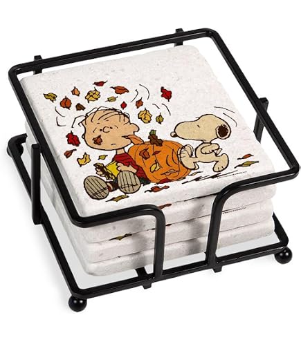 Amazon.com | CafePress Snoopy So Thank Full Tumbled Stone - Set of