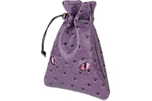 BYHOO Holds 6 DND Dice Set DND Dice Bag, Glow Eyes of Dragon, Leather DND Dice Pouch, Dice Storage Bag Purple, Large Bag of Dice, DND Leather Dice Bag, Coin Bag for DND Board Game, Purple, board game