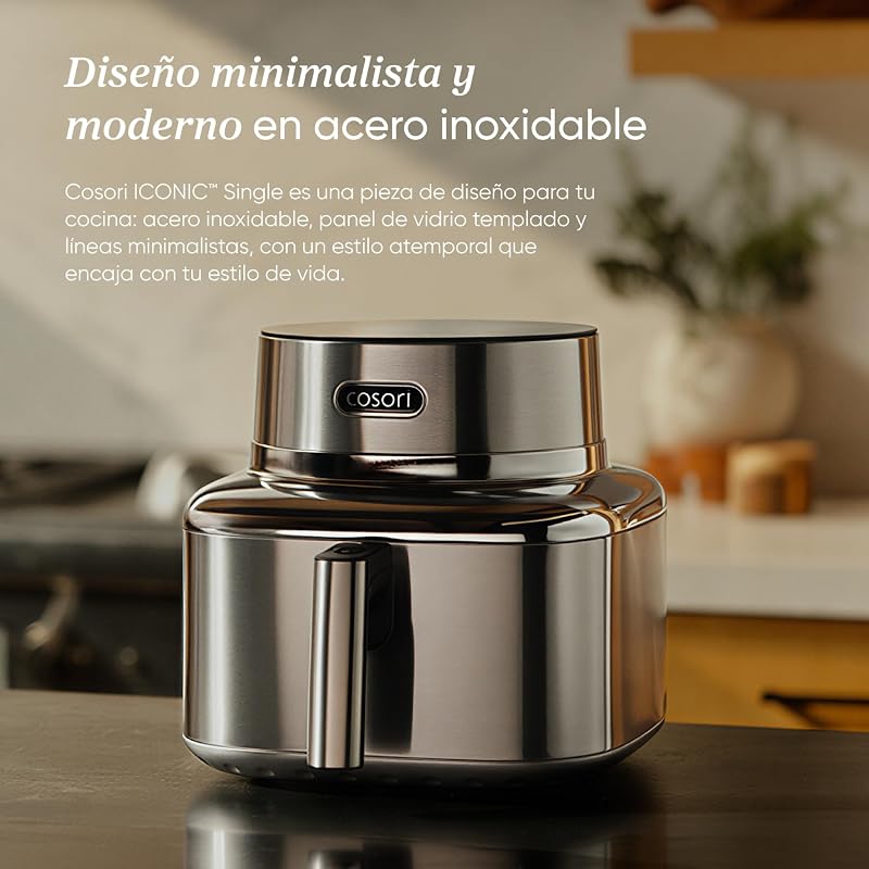 Iconic Single Freidora de Aire Inteligente 6,2L, Acero Inoxidable