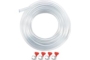 HILANGSAN 3/16 Kegerator Beer Line Tubing, Food Safe PVC Tubing for Kegerator, Beer Keg Lines Replacement Kegerator Lines Replacement Kit Beer Dispensing Line Hose Clamps for Homebrew