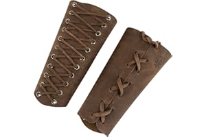 Valhalla Gear, Set of 2 Bracers for Archers, Hand Protector for Bow Shooting Practice, Outdoor Sports Armband, Wrist Guard, Full Grain Leather, Handmade, Bourbon Brown