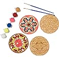 Make Your Own Rangoli Coaster Kit - DIY 4 Wooden Coasters, Kulture Khazana, Use for Holi Activity, Party Or Decoration