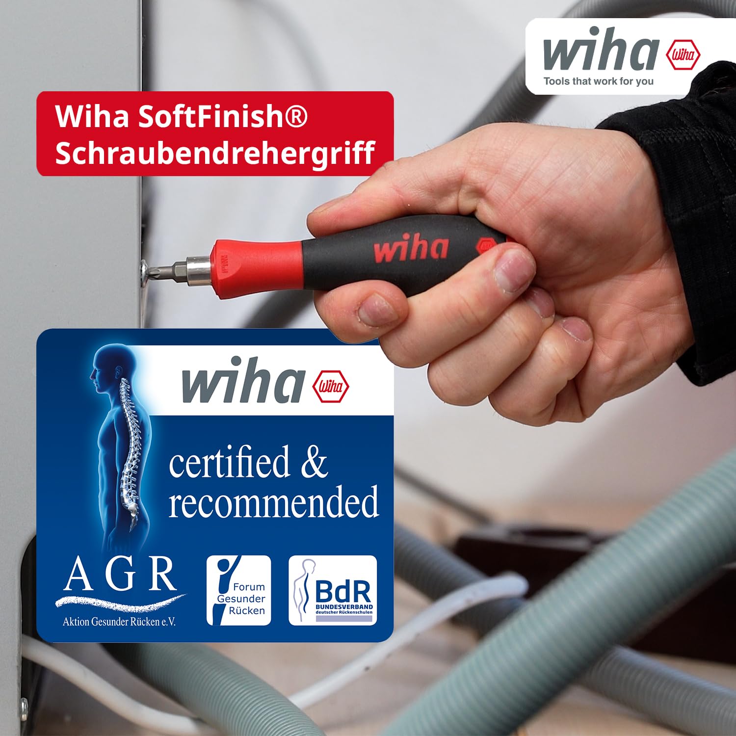 Wiha ProBuddy® Evo 40-tlg. Bit- & Steckschlüssel-Set 1/4" SoftFinish Schraubendrehergriff, Mini-Ratsche 72 Zähne, magnetischer Bithalter I Kompaktes Werkzeugset für Profi, Heimwerker, Fahrrad (46960) 3