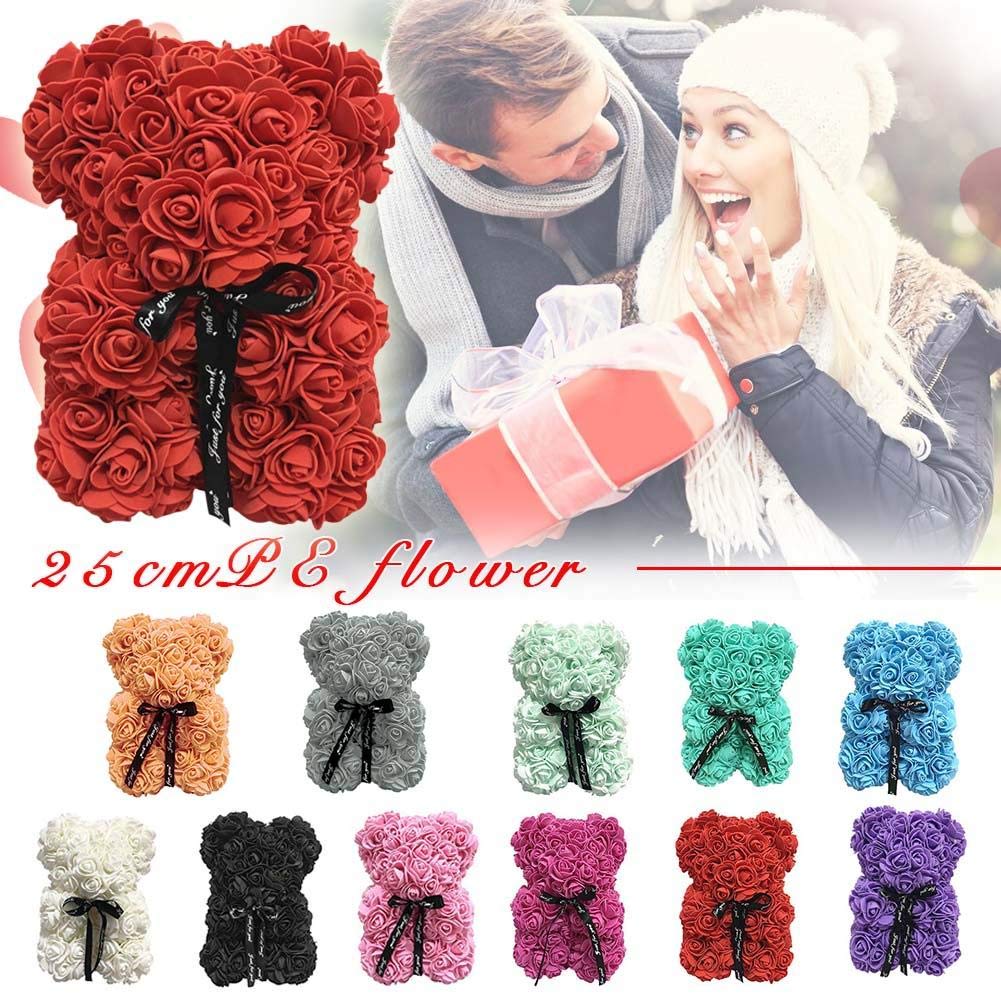 Oso de Peluche Rosa 25 cm para Siempre Flores Artificiales San 