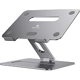 brocoon Aluminum Laptop Stand for Desk fits MacBook Air Pro 10-17.3'' | Ergonomic Laptop Riser, Adjustable Computer Stand,Fol