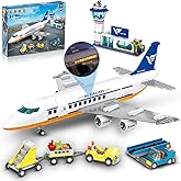 HOGOKIDS City Airport Airplane Building Set with LED Light, 901 PCS | City Airport Adventure, LED Light Feature, Rich Play Accessories, Great Gift for Adults Teens Boys Girls Age 6-12+