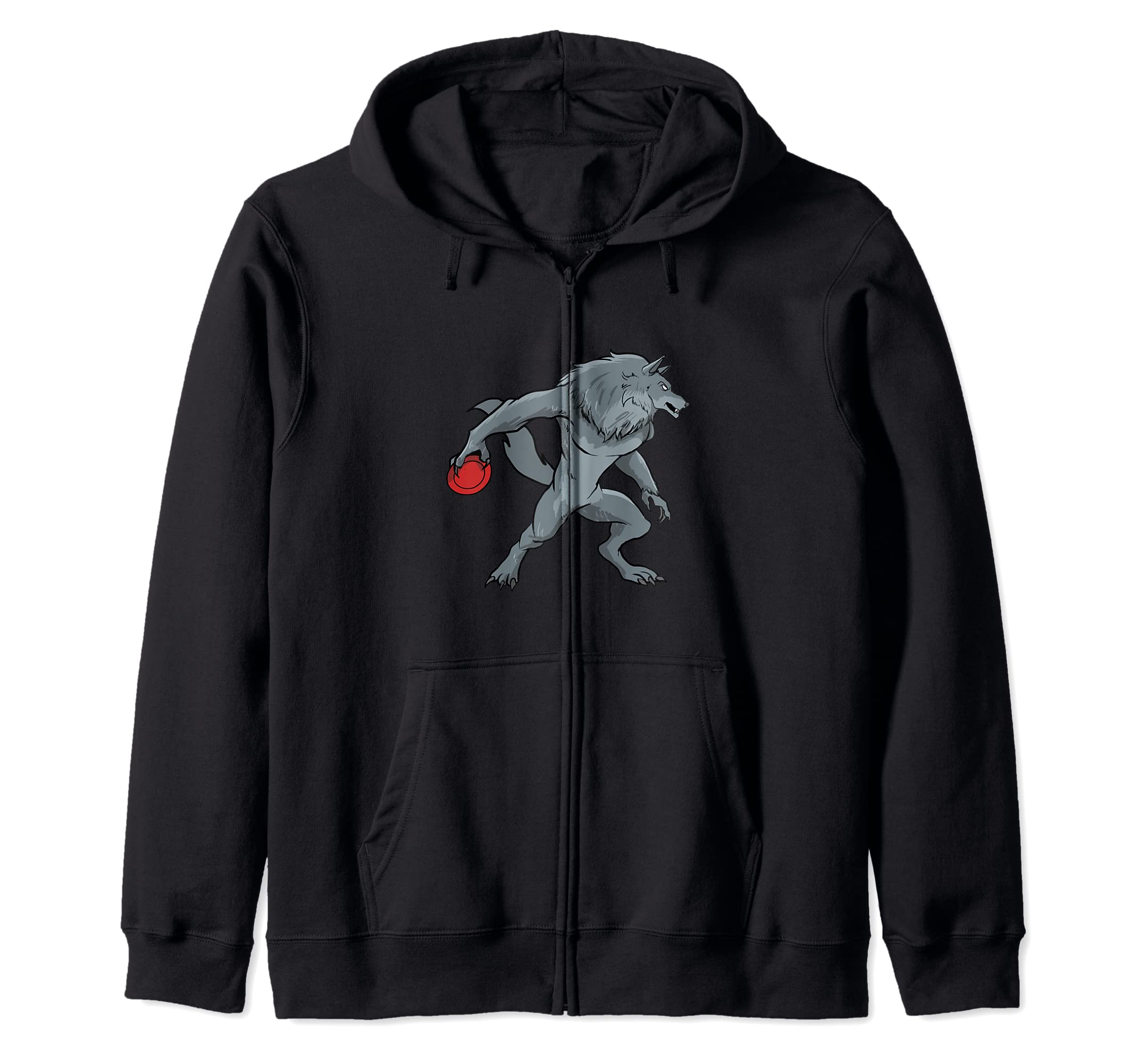 Disc Golf Wolf - Frolf Frisbee Golf Zip Hoodie