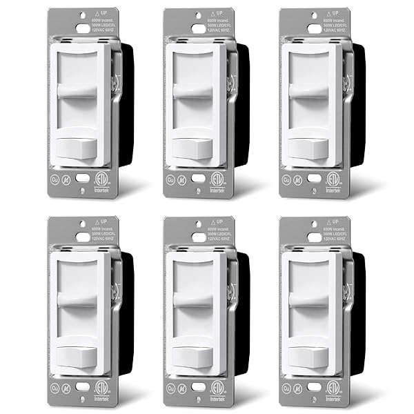 BESTTEN 6 PACK SUPER SLIM DIMMER SWITCH, SINGLE...