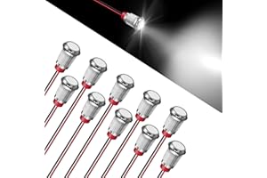 FICOLPO 10 Pcs LED Metal Waterproof Indicator Light, AC/DC 12-24V 0.47-inch Mounting Hole Pre-wired Pilot Signal Light for Ca