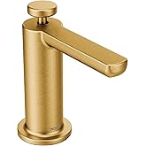 Moen Brushed Gold Modern Deck Mounted Kitchen Soap Dispenser with Above-the-Sink Refillable Bottle, S3947BG