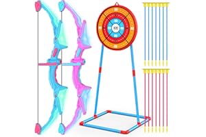 OCDITIKL 2 Pack Bow and Arrow Set for Kids, Light Up Archery Set with 14 Suction Cup Arrows, Outdoor Toys for Kids Ages 6-8 8-12, Birthday Gifts Ideas Toys for 4 5 6 7 8 9 10 Year Old Girls Boys