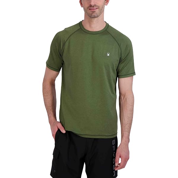 T-shirt Rashguard Spyder Homme - Camouflage, Manches Courtes, 95% Polyester 5% Spandex, Neuf