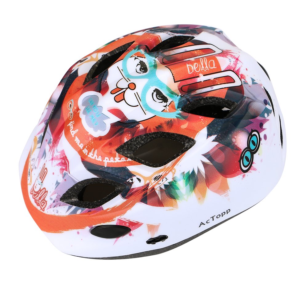 AcTopp Child Bike Helmet, Safety Adjustable Ultralight MTB/Road/Motorcycle Helmets with Removable Visor, Multi Vents and Inner Padding Chin Protector (Black&Red 2)