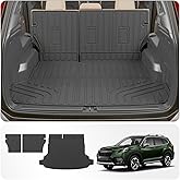 Thinzyou Cargo Mat Compatible with 2025 2026 Subaru Forester NO Hybrid Trunk Mat Cargo Liner Trunk Liner TPE All Weather Back Seat Cover Protector Forester Accessories (Trunk Mat+Backrest Mats)