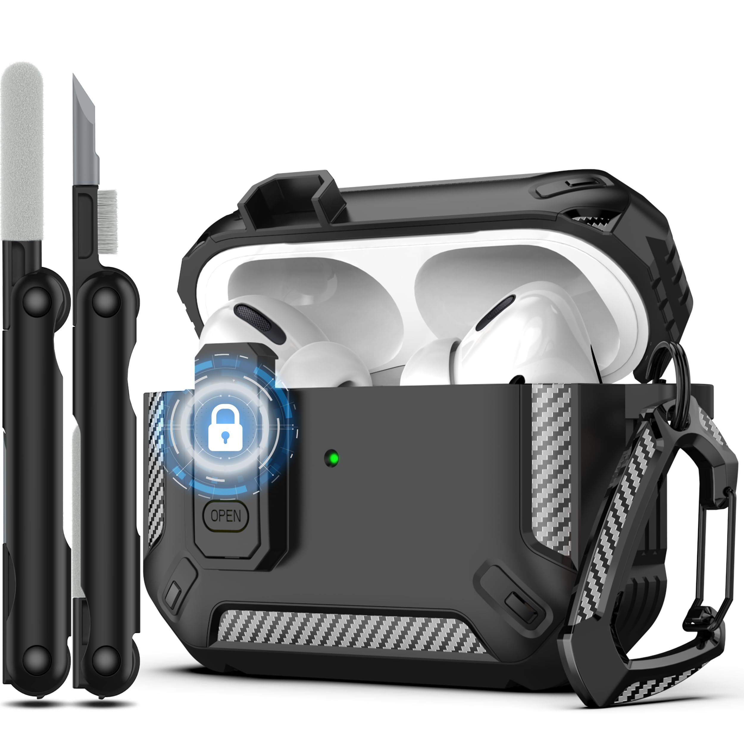 RFUNGUANGO for AirPods Pro Case Cover with Cleaner