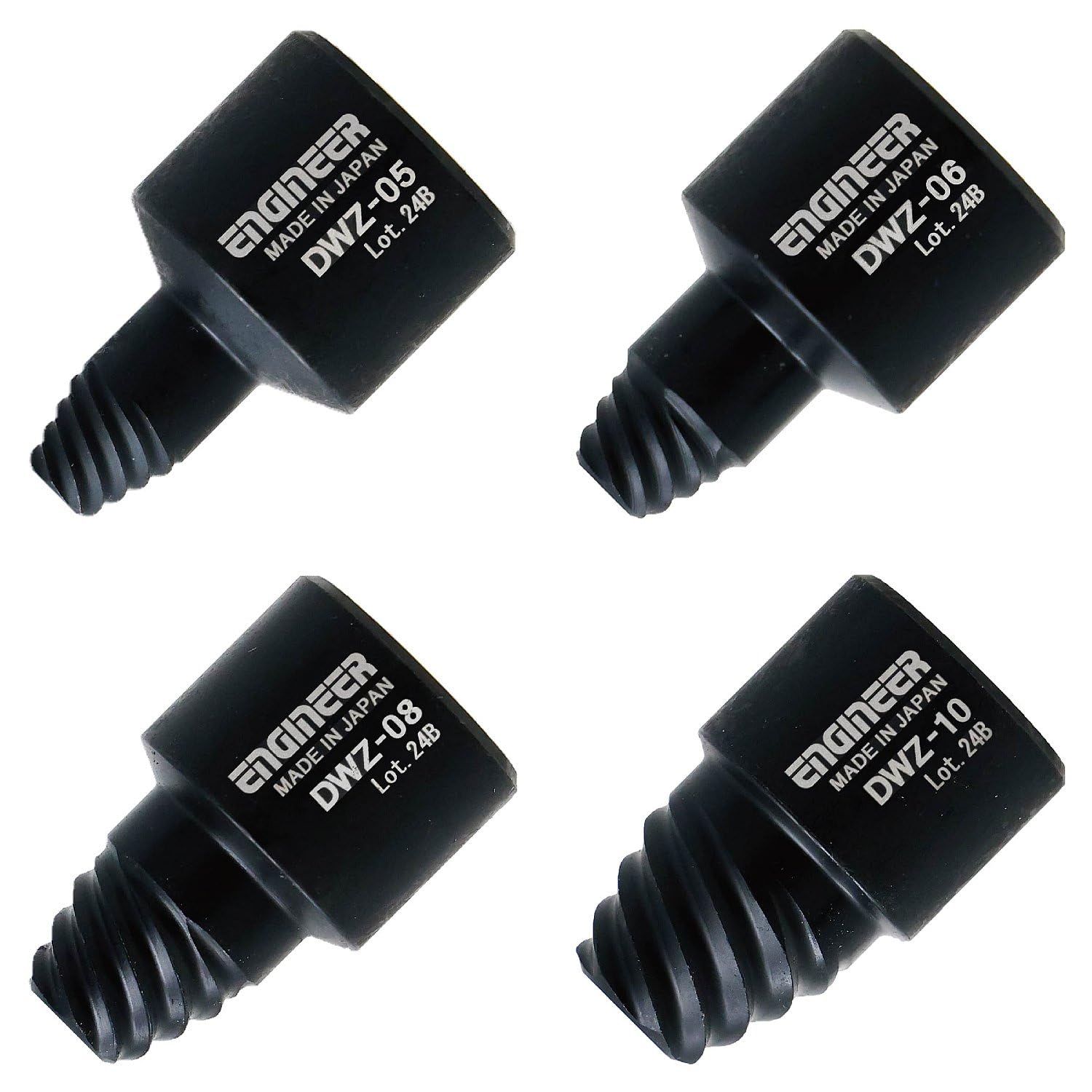 ENGINEER DWZ-302 Hex Socket Screw Extractor 4 Bit Set for The Quick & Easy Removal of Hex Screws with Damaged Heads (fits onto a 3/8" Socket Wrench Drive)