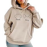 Custom Dog Ears Hoodie Personalized Puppy Hoodie Puppy Mom Hoodies Dog Lover Gifts for Christmas Cat Mama Hoodies with Name