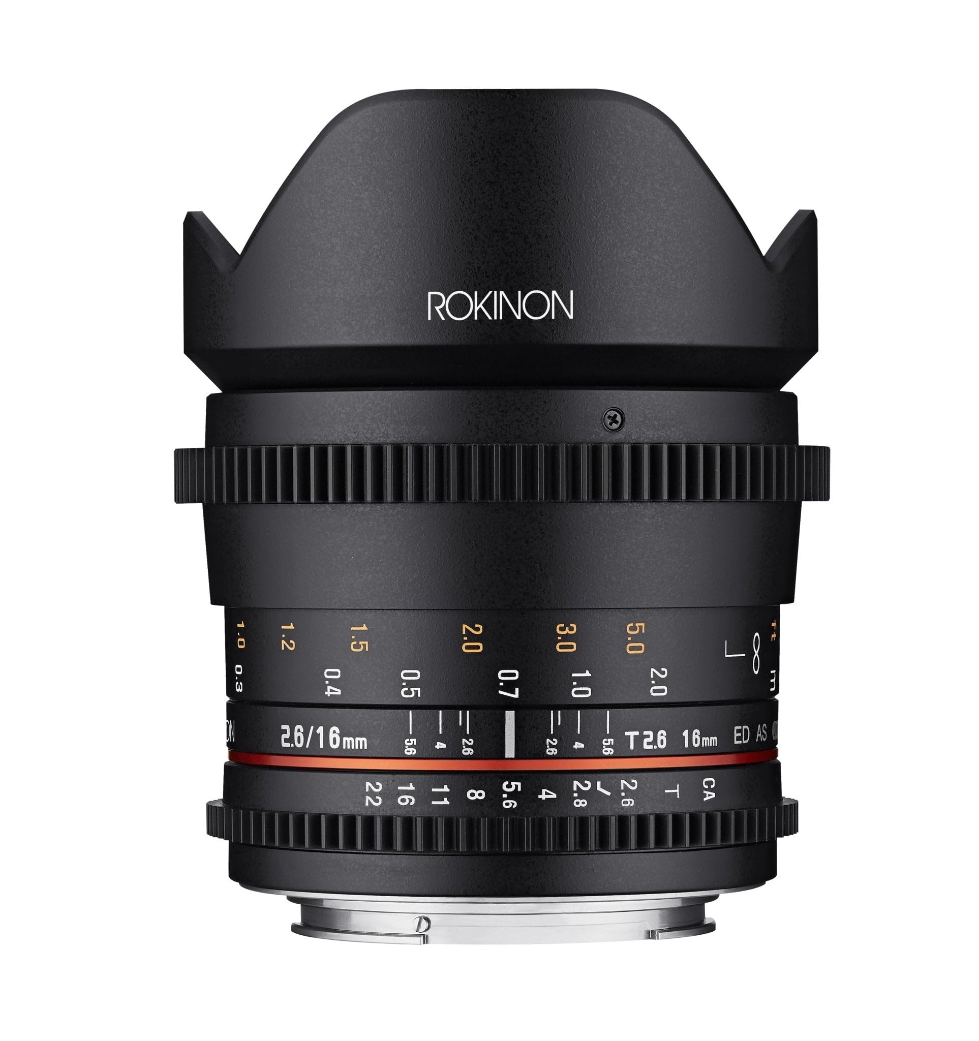Rokinon Lente gran angular de cine de fotograma completo T/2.6 de 0.630 in para Micro Four Thirds MFT, negro (FFDS16M-MFT)