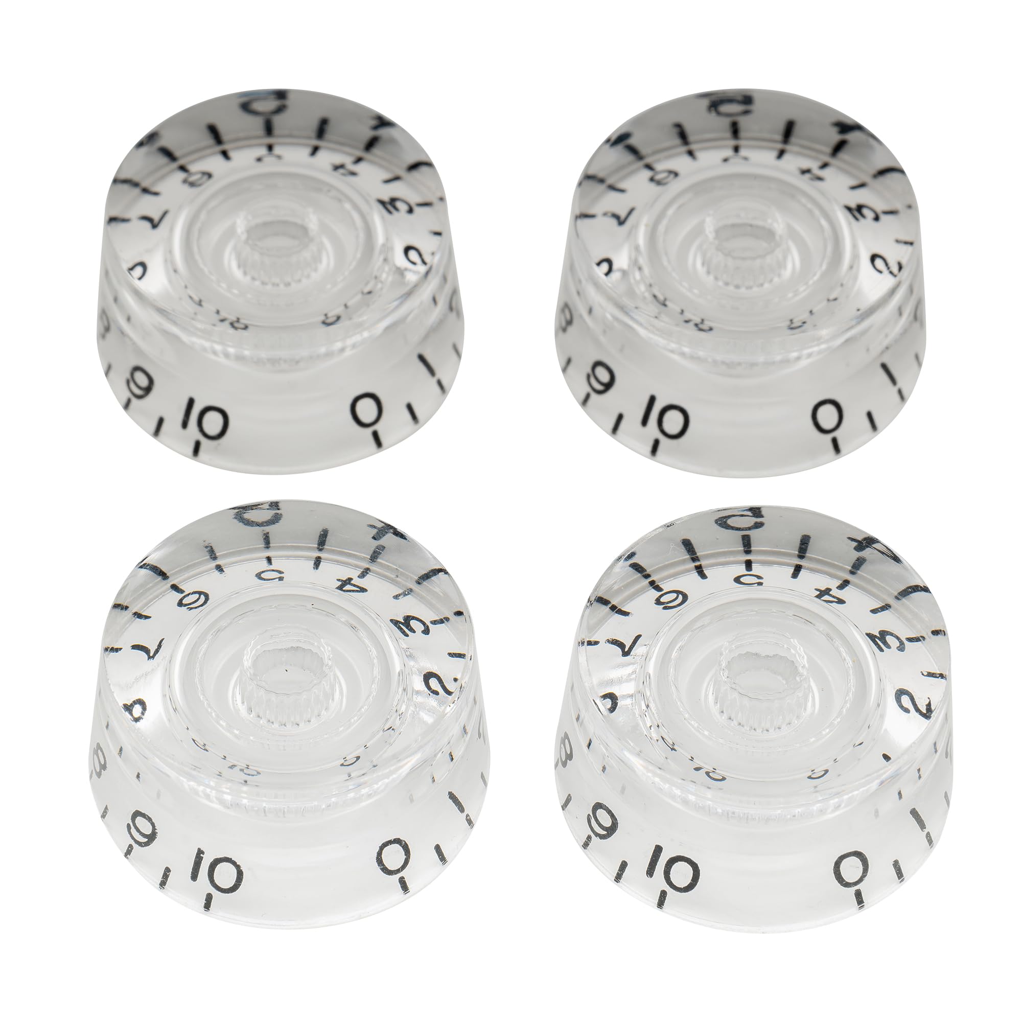 Musiclily Pro Imperial Inch Size Guitar Speed Control Knobs Compatible with USA Made Les Paul Style, Transparent (Set of 4)