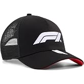 PUMA Unisex Formula 1 Trucker Cap, Black-Pop Red AH26, OSFA
