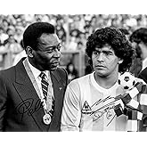 Ikonic Fotohaus Diego Maradona Pele Soccer Goats Signed Photo Autograph Print Wall Art Home Decor